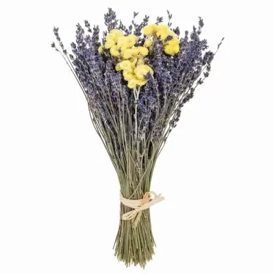 Стабилизированный букет Лаванда с желтым цмином
