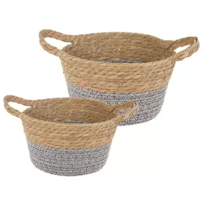 Набор плетеных кашпо из водорослей Набор плетеных кашпо из водорослей