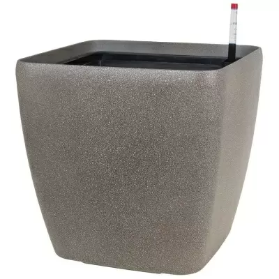 Пластиковое кашпо с автополивом Square Stone