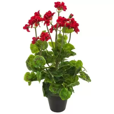 Герань в кашпо искусственная