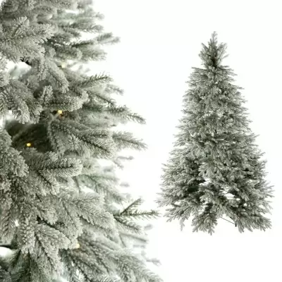 Ель искусственная заснеженная с лампочками 