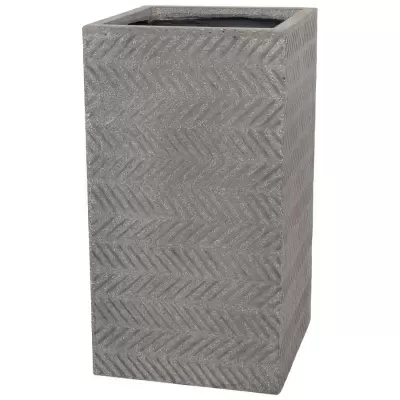Высокий горшок Fishbone Fossil-wood grey Column