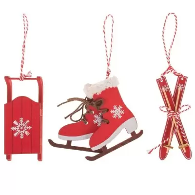 Набор елочных игрушек из дерева Снежный день