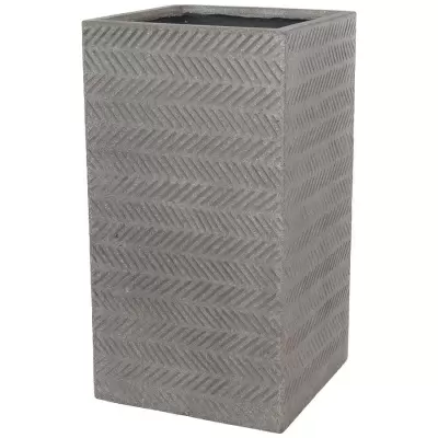 Высокий горшок Fishbone Fossil-wood grey Column