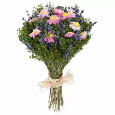 Стабилизированный букет Лаванда с розовым акроклинумом