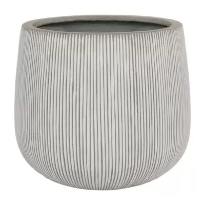 Кашпо Nobilis Marco "Vertical stripes white glazed Jaze" (файкостоун)