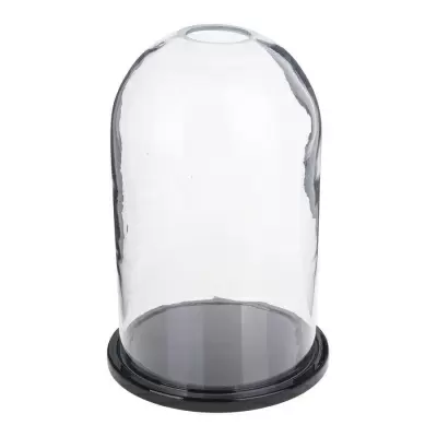 Колба с отверстием на деревянной подставке