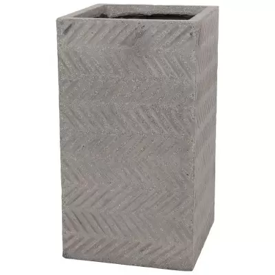 Высокий горшок Fishbone Fossil-wood grey Column
