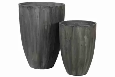 Высокий вазон горшок Round Charcoal 