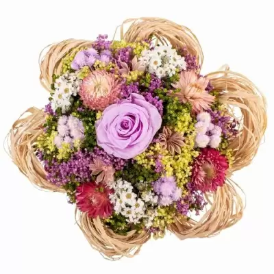 Стабилизированный букет Раффия лиловый