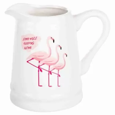 Декоративная ваза-кувшин Фламинго