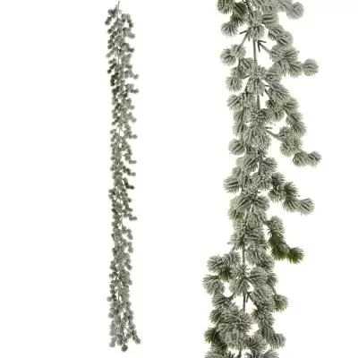Гирлянда еловая заснеженная искусственная