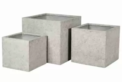 Цветочный горшок Square Ashgrey Washed cube Цветочный горшок Square Ashgrey Washed cube