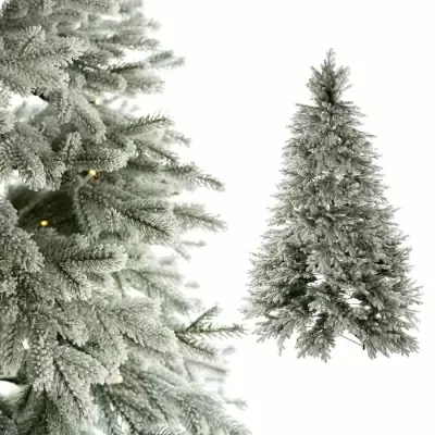 Ель искусственная заснеженная с лампочками 