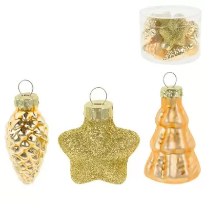 Набор елочных игрушек Ель, шишка, звезда