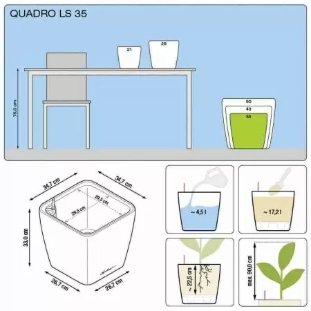 Кашпо Lechuza Quadro LS Кашпо Lechuza Quadro LS