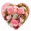 Стабилизированный букет Сердце 3 розы розовый