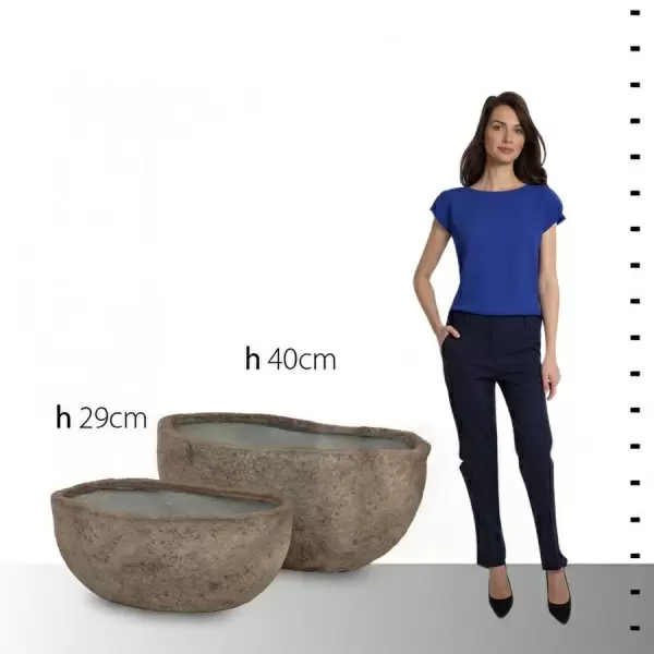 Большой цветочный горшок Plain Stone Grey Round