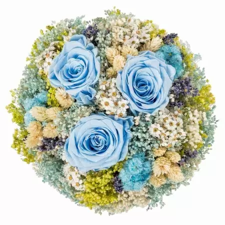 Стабилизированный букет Романтика голубой