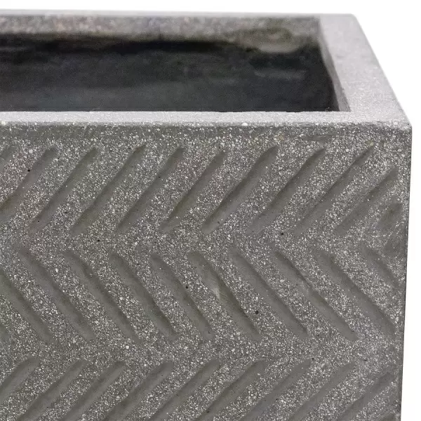 Высокий горшок Fishbone Fossil-wood grey Column