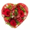 Стабилизированный букет Сердце 3 розы красный