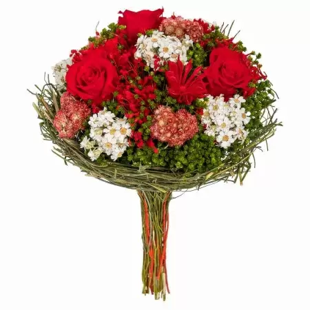 Стабилизированный букет Гарден красный