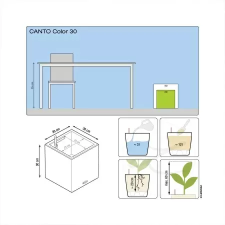 Кашпо Lechuza Canto Stone LED low Кашпо Lechuza Canto Stone LED low