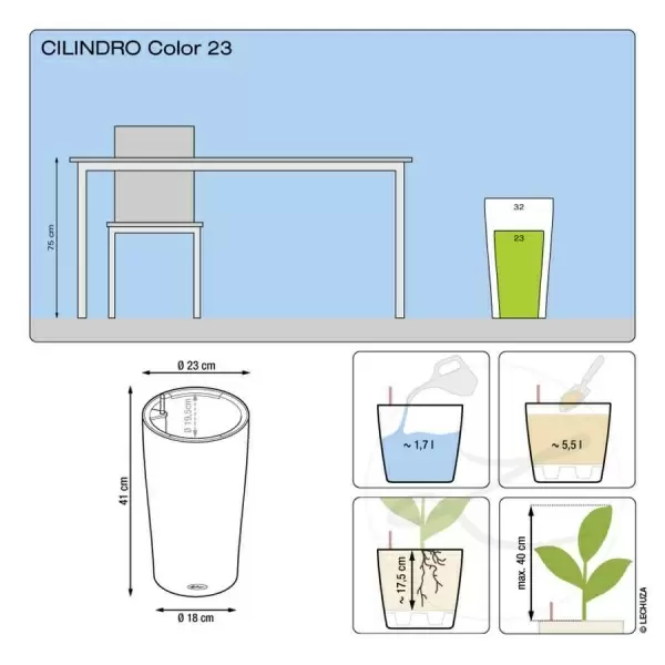 Кашпо Lechuza Cilindro Color Кашпо Lechuza Cilindro Color