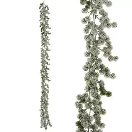 Гирлянда еловая заснеженная искусственная