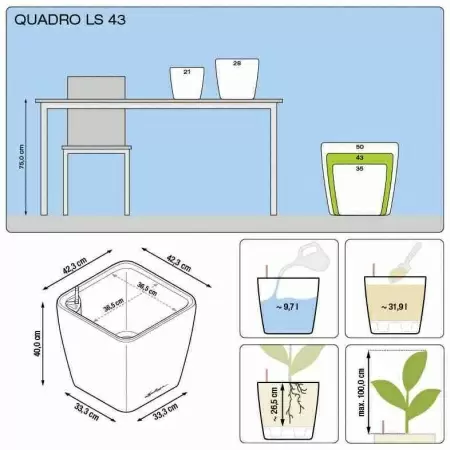 Кашпо Lechuza Quadro LS