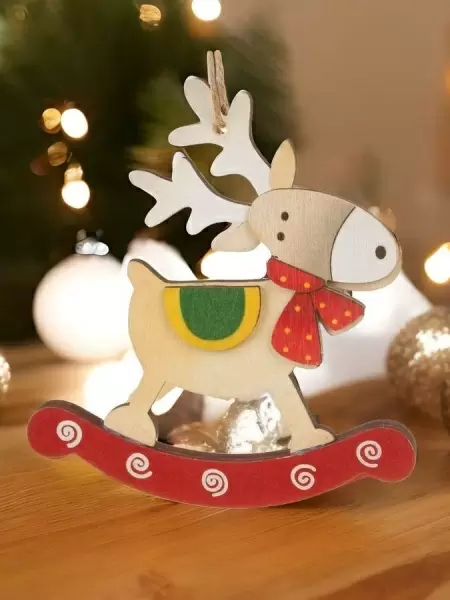 Набор елочных игрушек из дерева 