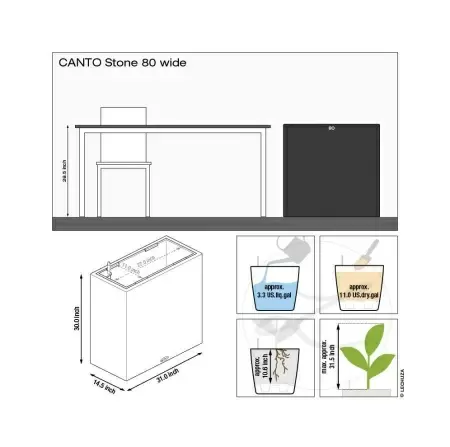 Кашпо Lechuza Canto Stone wide в интерьере Кашпо Lechuza Canto Stone wide