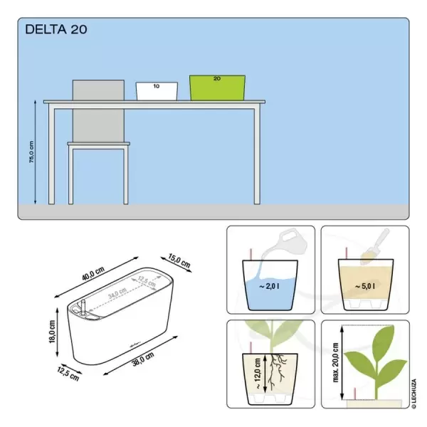 Кашпо Lechuza Delta 20 Кашпо Lechuza Delta 20