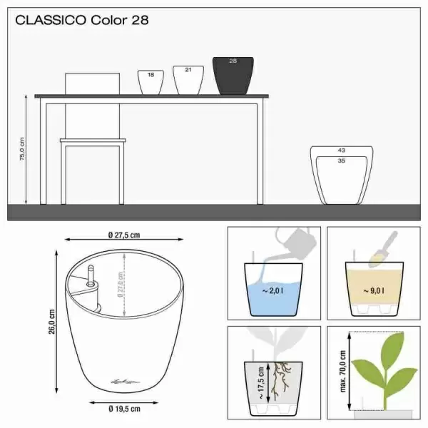 Кашпо Lechuza Classico Color