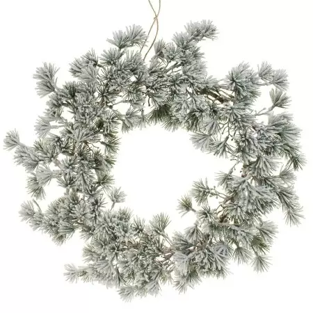 Венок еловый искусственный Заснеженный