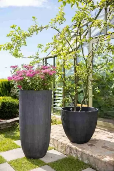 Высокий вазон горшок Round Charcoal 