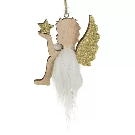 Елочная игрушка из дерева Ангел