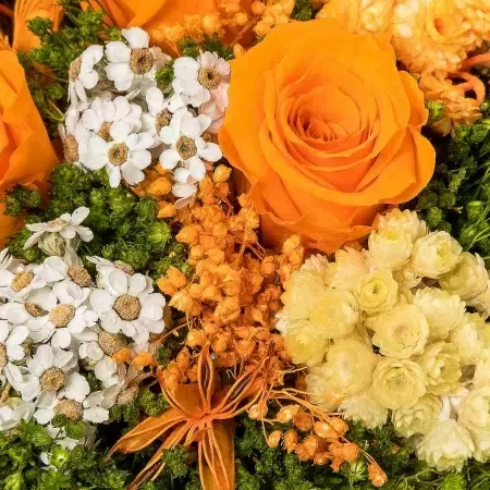 Стабилизированный букет Гарден оранжевый