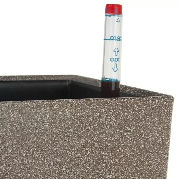 Пластиковое кашпо с автополивом Crater Stone brown