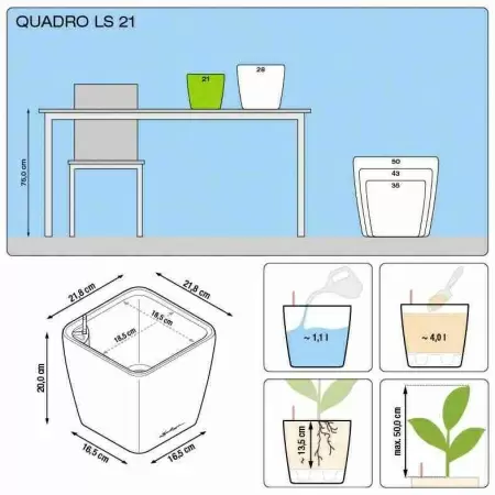 Кашпо Lechuza Quadro LS Кашпо Lechuza Quadro LS