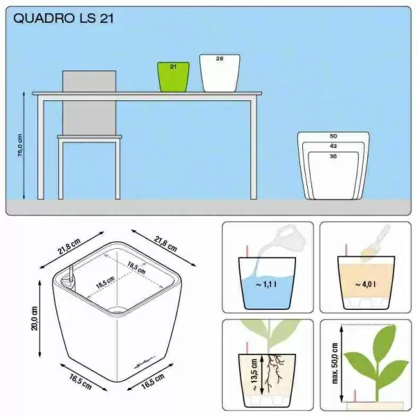 Кашпо Lechuza Quadro LS Кашпо Lechuza Quadro LS