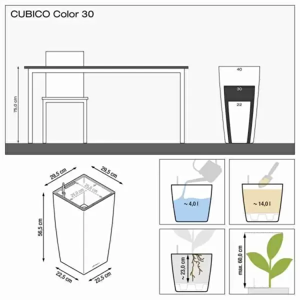 Кашпо Lechuza Cubico Color Кашпо Lechuza Cubico Color