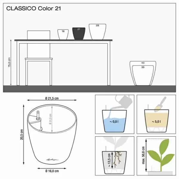Кашпо Lechuza Classico Color Кашпо Lechuza Classico Color