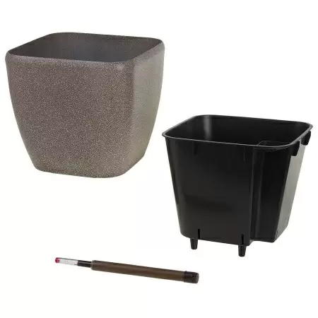 Пластиковое кашпо с автополивом Square Stone