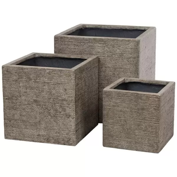 Большой прямоугольный горшок Scratch fossil wood Cube