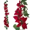 Цветок искусственный Пуансеттия, гирлянда