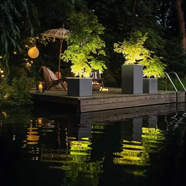 Кашпо Lechuza Canto Stone LED low Кашпо Lechuza Canto Stone LED low