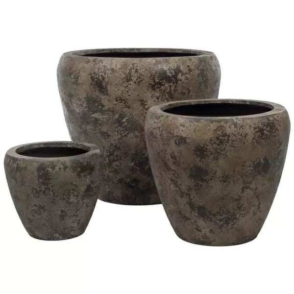 Большой цветочный горшок Plain Round Patina