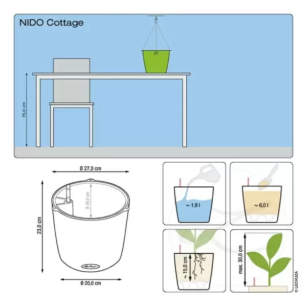 Кашпо Lechuza Nido Cottage Lechuza Nido