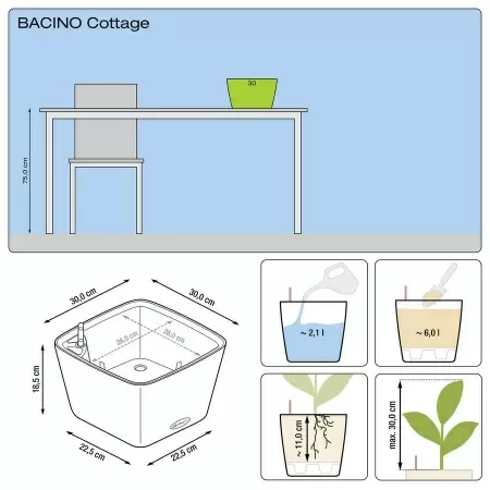Кашпо Lechuza Bacino Cottage